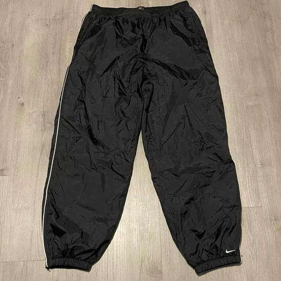 Nike Other - Vintage 90s Nike Swoosh Classic Black Windbreaker Track Pants